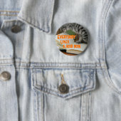 Grappige kat op boek zegt ronde button 5,7 cm (In situ)