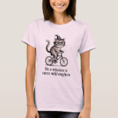 Grappige kat op de fiets -  ondeugende Kat kunst T-shirt (Voorkant)