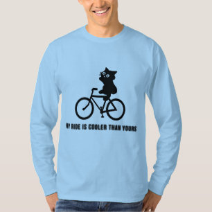 Grappige Kat op Fiets T-Shirt Cool Fiets Grafisc