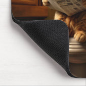 Grappige kat op het toilet | Eigenzinnige badkamer Muismat (Hoek)