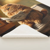 Grappige kat op het toilet | Eigenzinnige badkamer Sherpa Deken (3/4)