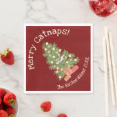 Grappige kat op kerstboom vrolijke kattenkruiken! servet (Insitu)