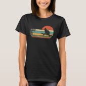 Grappige kat op skateboard, retro skateboarder t-shirt (Voorkant)