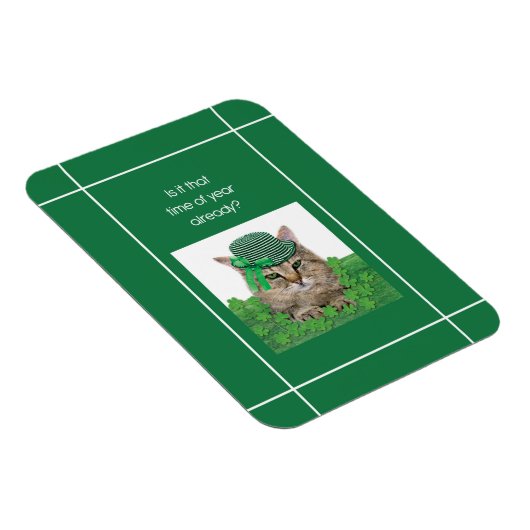 Grappige kat op St. Patrick's Dag Magneet (Rechterzijde)