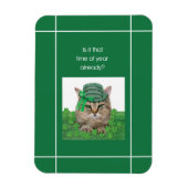 Grappige kat op St. Patrick's Dag Magneet (Verticaal)