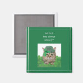 Grappige kat op St. Patrick's Dag Magneet (Voorkant / Achterkant)