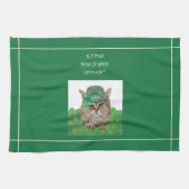 Grappige kat op St. Patrick's Day Theedoek (Horizontaal)