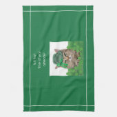 Grappige kat op St. Patrick's Day Theedoek (Verticaal)