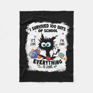 Grappige kat overleefde 100 dagen school Het gaat  Fleece Deken