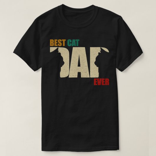 grappige kat papa Retro beste kat vader ooit T-shirt (Design voorkant)