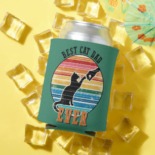 Grappige kat papa vader aangepaste naam cadeau blikjeskoeler