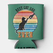 Grappige kat papa vader aangepaste naam cadeau blikjeskoeler (Voorkant)