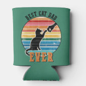 Grappige kat papa vader aangepaste naam cadeau blikjeskoeler (Achterkant)