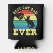 Grappige kat papa vader aangepaste naam cadeau zwa blikjeskoeler (Voorkant)