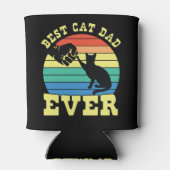 Grappige kat papa vader aangepaste naam cadeau zwa blikjeskoeler (Achterkant)