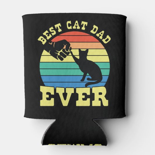 Grappige kat papa vader aangepaste naam cadeau zwa blikjeskoeler (Achterkant)