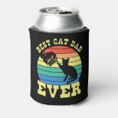 Grappige kat papa vader aangepaste naam cadeau zwa blikjeskoeler (Blikje Achterkant)