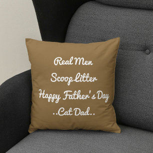 Grappige Kat Papa Vaderdag Gift Wit Zand Trendy Kussen