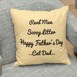 Grappige Kat Papa Vaderdag Gift Zwart Beige Trendy Kussen