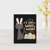 Grappige kat Pasen Wat ik wil Pasen Bysket Stuffer Kaart (Gele Bloem)