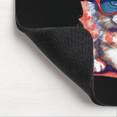 Grappige kat Patriottische Vlag van de VS Amerikaa Muismat (Hoek)