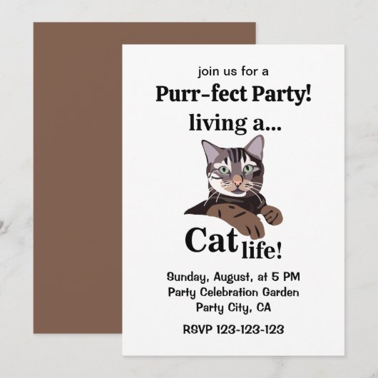 Grappige Kat Perfect Feestje Kaart (Voorkant / Achterkant)