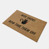 Grappige kat personaliseerbare Front deurmat (Schuin)