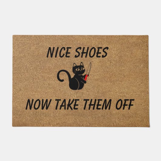 Grappige kat personaliseerbare Front deurmat (Voorkant)