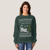 Grappige kat pixel gebreide lelijke kerst trui (Voorkant volledig)