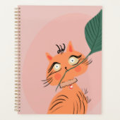 Grappige Kat Plant Blad Cartoon Planner (Voorkant)