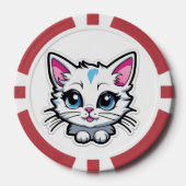 grappige kat poker chips (Voorkant)