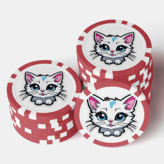 grappige kat poker chips