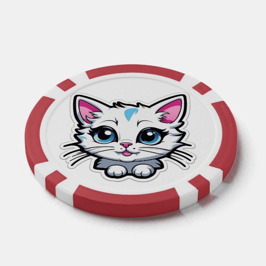 grappige kat poker chips (Enkel)