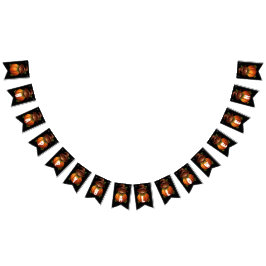 GRAPPIGE KAT POMPOEN GELUKKIG HALLOWEEN VLAGGETJES