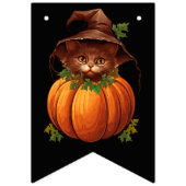 GRAPPIGE KAT POMPOEN GELUKKIG HALLOWEEN VLAGGETJES (Eerste vlag)