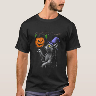 Grappige Kat Pompoen Halloween Kostuum Herfst T-shirt