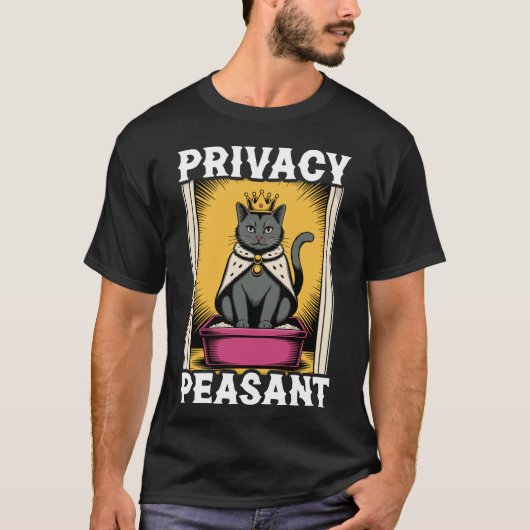 Grappige Kat Privacy Boerenkat Kat Bak Kat T-shirt (Voorkant)