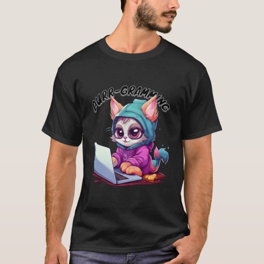 Grappige kat Pun Tech Savvy kitten programmeren Pu T-shirt (Voorkant)
