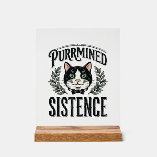 Grappige Kat Purrmined Sistence Vintage Grafisch_1 Acryl Bord