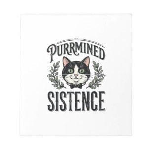 Grappige Kat Purrmined Sistence Vintage Grafisch_1 Notitieblok