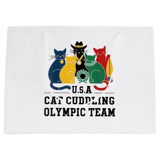 Grappige kat Quote Cat Knuffelen Olympisch Team Ko Groot Cadeauzakje (Voorkant)