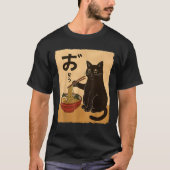 Grappige kat Ramen Japanse Kawaii Anime Katten Gif T-shirt (Voorkant)
