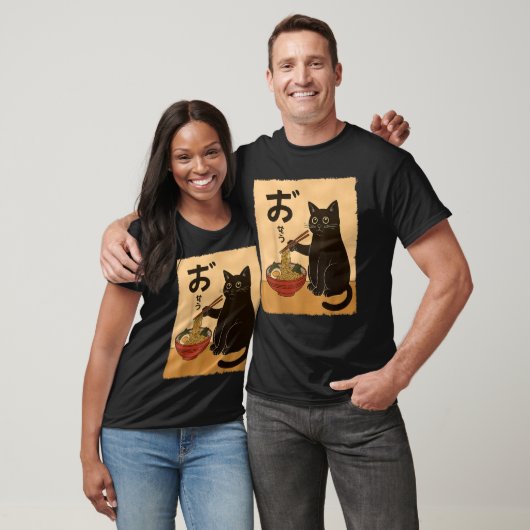 Grappige kat Ramen Japanse Kawaii Anime Katten Gif T-shirt (Unisex)
