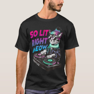 Grappige kat rave grafische kleding zo verlicht nu t-shirt