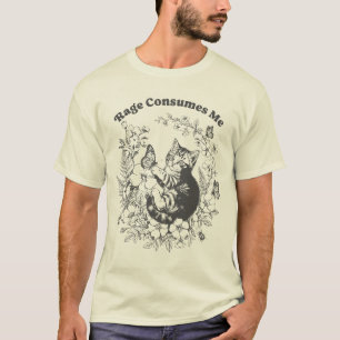 Grappige Kat Razernij Verteert Me Vintage Kitten D T-shirt