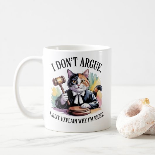 Grappige kat rechter mok - advocaat ik leg alleen  (Met donut)