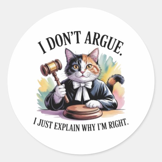 Grappige kat rechter sticker - advocaat juridische (Voorkant)