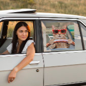 Grappige Kat Rijden Auto Shade 12" x 12" Raamsticker