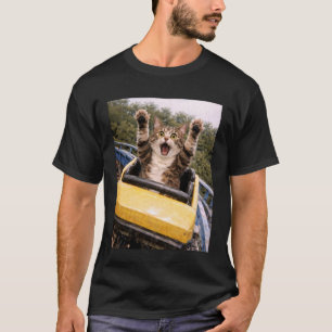 Grappige Kat Rolbaan Dwaze Meme Huiselijk Korthaar T-shirt
