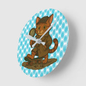 grappige kat ronde klok (Hoek)